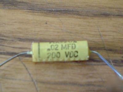 New 50PCS paktron 200V .02UF axial mylar capacitor 