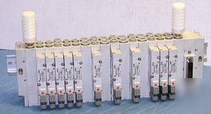 11 smc SY5140-5FU-q solenoid valves w/ manifold