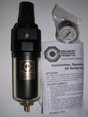 New coilhose integral air filter regulator, 1/4
