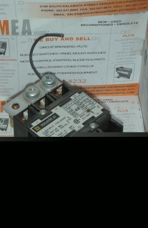 Square d 8910 DPA43 50A 600VAC contactor 