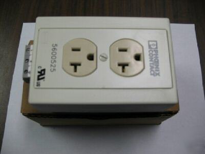Phoenix contact 5600525 20A rail mount power outlet