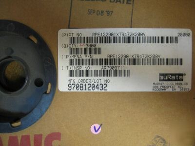 500PCS p/n RPE122901X7R472K200V ; 4700PF,200V,10%