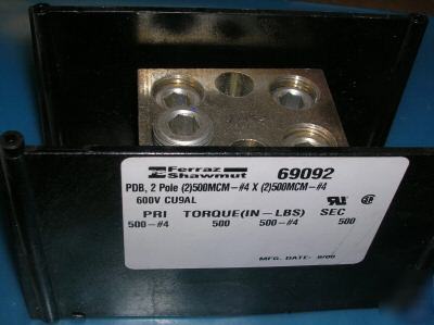 Ferraz shawmut pdb 69092 2 pole 600V CU9AL 500-#4 500