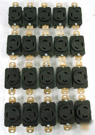 Lot of 20 nema L6-30-r twist lock receptacle 30A 250VAC
