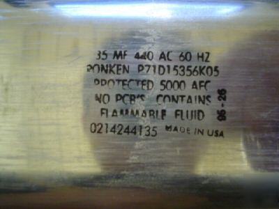 New 1 ronken 440V 35UF a/c motor run capacitor 
