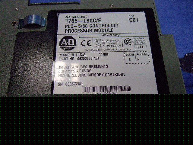 Allen bradley 5/80 control net 1785-L80 c/e