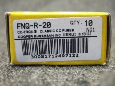 Bussmann cc-tron time delay fuses fnq-r-20 qty 10