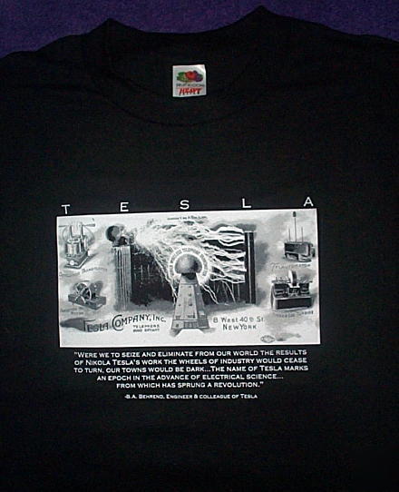 New nikola tesla electric co. t shirt xl 