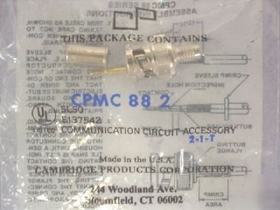 Rf coaxial connector, bnc 3-piece for g/u 59, 62 cable
