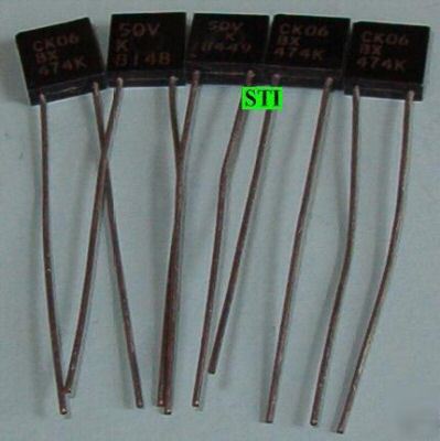 0.47UF 50V molded ceramic capacitors 0.47 mfd (10 qty)