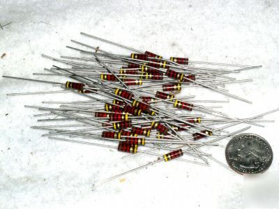 50 vintage carbon comp 1.2K ohm 1/2W resistor mil rcr