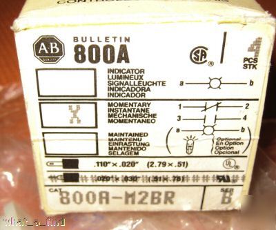 New 2 allen bradley 800A-M2BR square push button N30