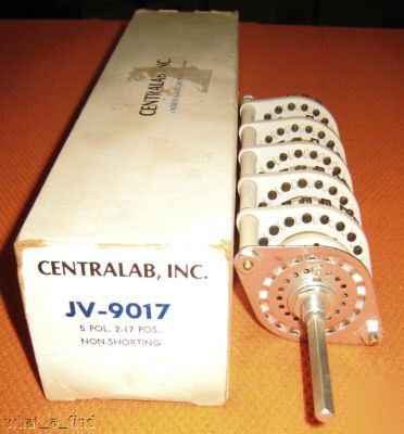 New centralab jv-9017 JV9017 5 pole 2-17 position 