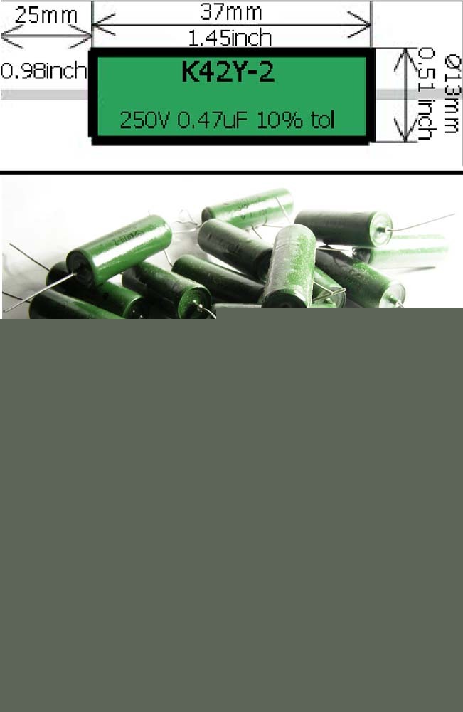 16 x 0,47UF 250V pio K42Y-2 capacitors 0,47 uf 250 v