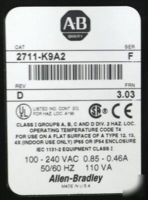 Allen bradley panelview 2711-K9A2 f 2711K9A2