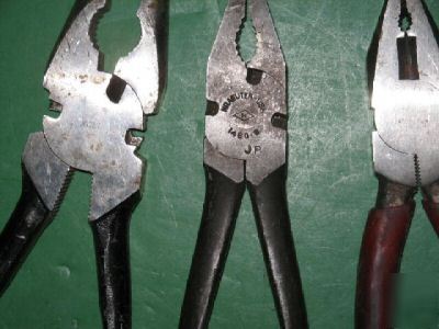 Electrical plyers (3) sears/excel/kreauter (vintage) 