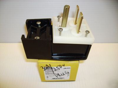 Hubbell HBL9331 30 amp 250 volt 6-30P angle plug 9331