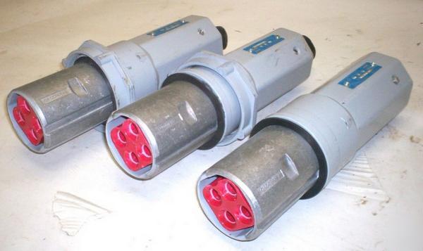 Lot 3 crouse-hinds arktite plug body connector 100 amp 