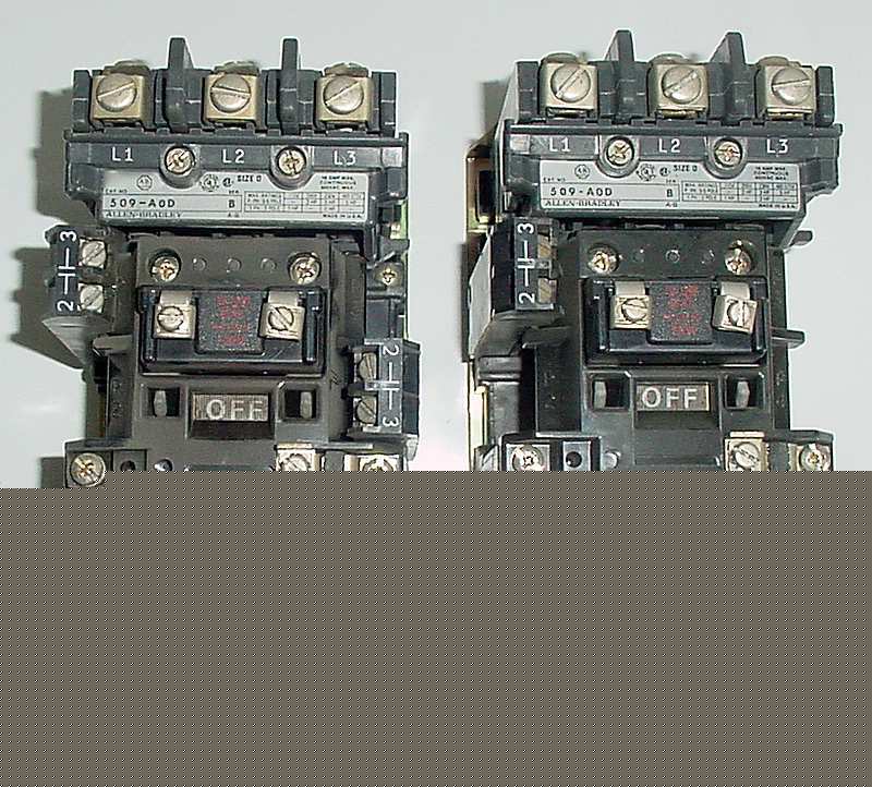 Lot of 2 allen bradley 509-aod motor starters size 0 ab