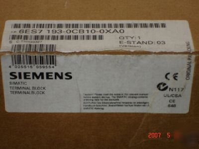 New siemens terminal block for ET200 b - 6ES7 193-0CB10 