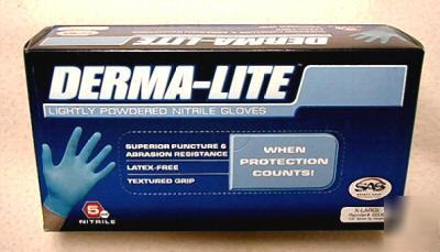 Nitrile gloves, lightly powdered, medium, 100/box, 5MIL