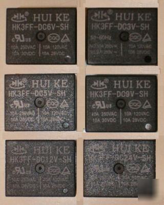 30X mini power relay 3V 5V 6V 9V 12V 24V any combo