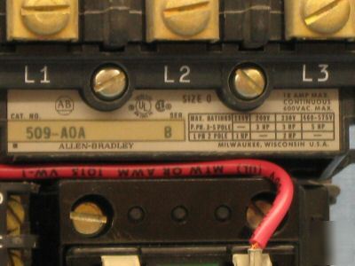 Allen-bradley across-the-line ac starter 509-aoa