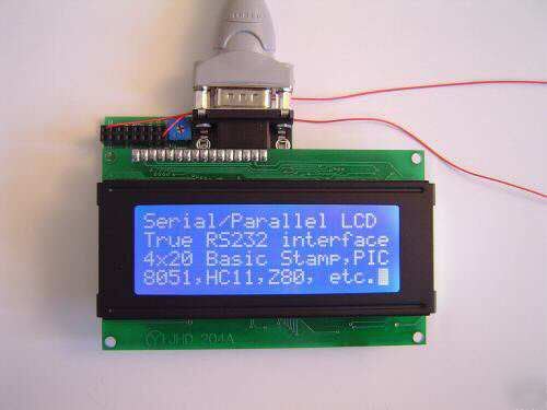Basic stamp serial/parallel 4X20 lcd w/ blue backlight