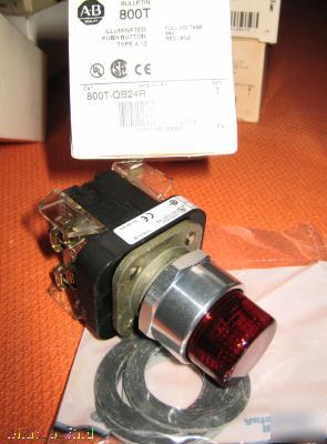 New allen bradley 800T-QB24R illum. push button red 24V