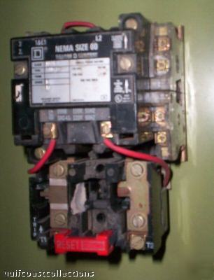 Square d size 00 class 8536 starter sao w/2 interlocks
