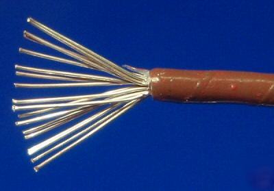 22 awg (0.35 MM2) stranded silver teflon wire brown 72'