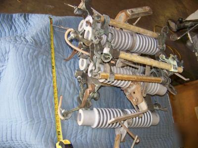 Lot of 6 ceramic highline insulators/fuses