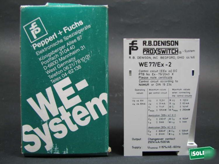 Pepperl + fuchs we-system WE77/ex-2 relay-control 