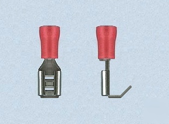 Lot (125) piggyback faston crimp terminals red 18-22