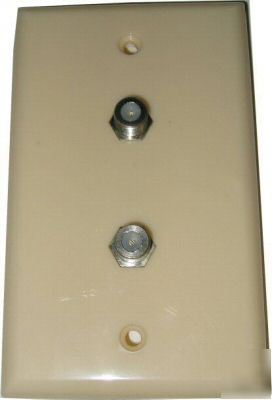 Lot of 5X ivory dual video wall plate wlf-81D