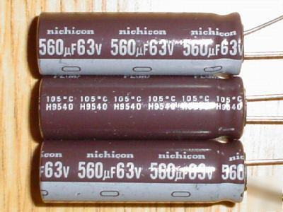 100PC 63V 560UF nichicon radial capacitors low esr 105C