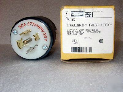 Hubbell 2521 20 amp 277/480V 4 p 5 w plug
