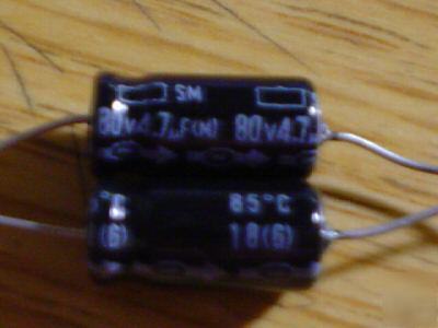 New 100 nichicon 80V 4.7UF 85C axial capacitor 