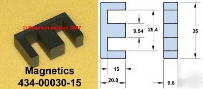 1 set magnetics 'e' 434-00030-15 ferrite core (cores)
