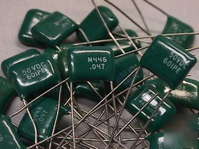 100 vintage .047UF 50V polyester film capacitors axial