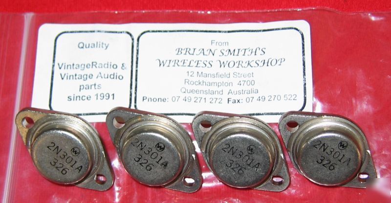 2N301 = OC16 ASZ16 germanium pwr trans .. rare 4PC paks