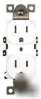 Duplex receptacle outlet plug, black