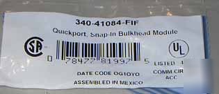 Leviton snap-in bulkhead module f-type