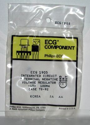 New NTE1905 ECG1905 negative voltage regulator 