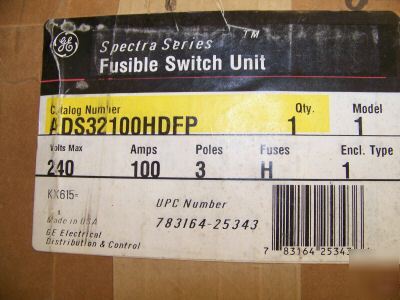 New ge spectra panel switch disconnect 100 amp