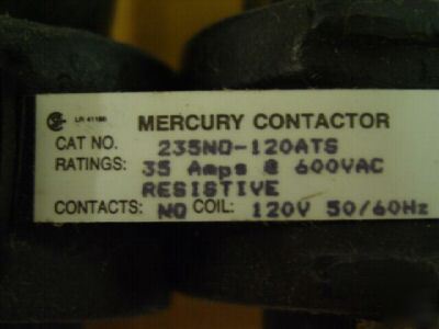 New mdi mercury contactor 235NO-120ATS 35A / 600V - 