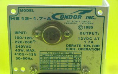 Power-one HB12-1.7-a dc power supply 12 vdc # 5209G