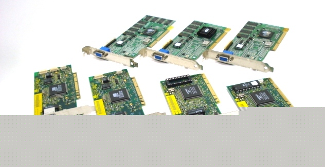 Lot of 7 video and ethernet cards