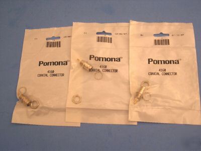 New 3 pomona coaxial connectors 4160 bnc (f) bulkhead 
