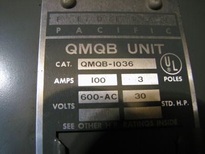 Federal pacific enclosure box on off 600 volt 63E